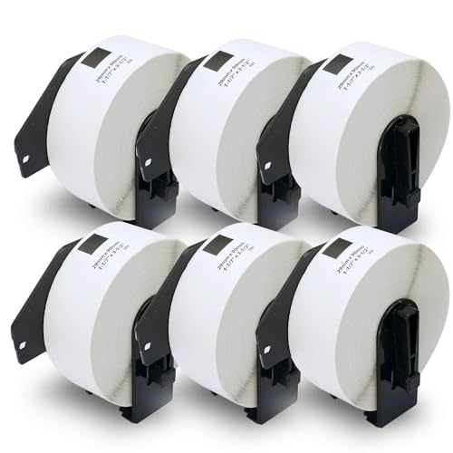 BETCKEY - Compatible Address Labels Replacement for Brother DK-1201 (1.1 in x 3.5 in), Use with Brother QL Label Printers [6 Rolls/2400 Labels]