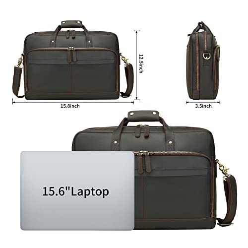 Ubant Leather Messenger Bag For Men 15.6" Laptop Briefcase Full Grain Leather Business Travel Handbag Computer Office Work Shoulder Bag #TOP1