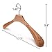 JS HANGER Sturdy Wide Shoulder Wooden Coat Hangers with Anti-rust Hook, Natural Finish, 3 Pack