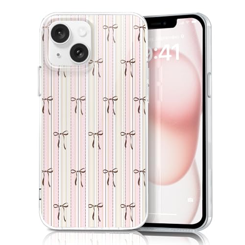 Coque rigide en polycarbonate premium pour iPhone 14 style raffiné crème