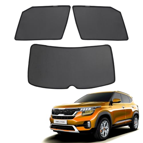 Image of KIA Seltos Magnetic Sun Shades /Curtains - Set of 3pcs Suitable for Seltos 2020-2025