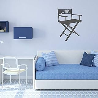 Adhesivo de pared para silla de directores personalizable, diseño de cine, personalizable, diseño de cine, cinematográfico