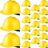 Ramede 20 Pcs 4 Pt. Suspension Hard Hat Bulk Safety Helmets Adjustable Ratchet Hard Hats with Cotton Brow Pad Ratchet Cap Style ABS Construction Hard Hats for Men Women Work Head Protection (Yellow)