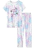 Little & Big Girls Summer Tie Dye Daisy Pajamas Kids PJ Set Sleepwear Size 10