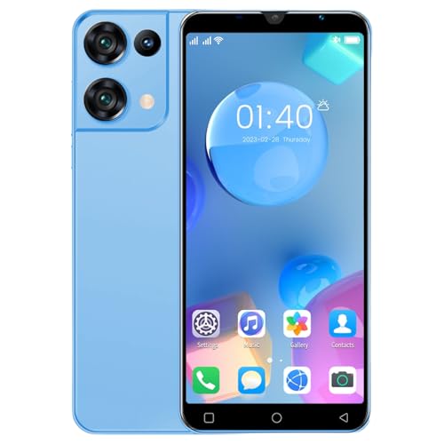 QrZrQ Teléfonos Móviles Baratos, 16GB ROM (Escalable a 128GB), 5.0 Pulgadas IPS Display, Android 9.0 OS, Dual SIM Dual Cameras，WiFi/Bluetooth/Face ID Teléfono Inteligente (Blue)