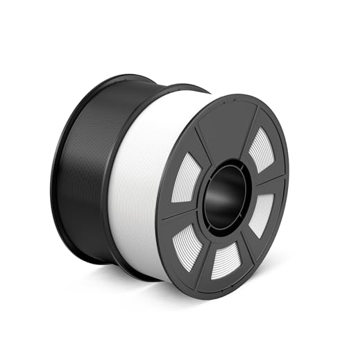 Image of Hyper PLA+ 3D Printer Filament, High Toughness PLA Plus Filament 1.75mm, Enhanced Strength, Compatible with Most FDM 3D Printers, 1kg per Spool, Pack of 2 (Black+Jade White)