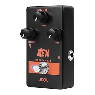 The Satone Hex Octave Fuzz delivers rich harmonic fuzz with an octave up added to the signal, ideal for soaring solos and gnarly riffs. Satone octave fuzz make a unique sound that is best used on the neck pickup with the tone knob on your guitar roll...