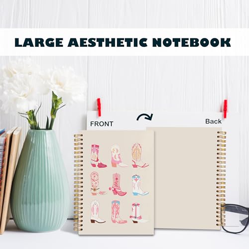 Image of BearCake Western Cowgirl Notebook,Cowgirl Western Gifts for Women,Cute Spiral Journal Notebooks for Women Girls ,Western Office Supplies, Western Stuff for Women,Preppy Pink Notebook,Cowgirl Stuff, 5.5x8.3