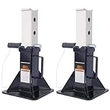 Steel Jack Stand 22 Ton (44,000 lb) Capacity, 1 Pair of Heavy Duty Pin Type Professional Car Jack Stand with Lock for Cars, Trucks (Black)
