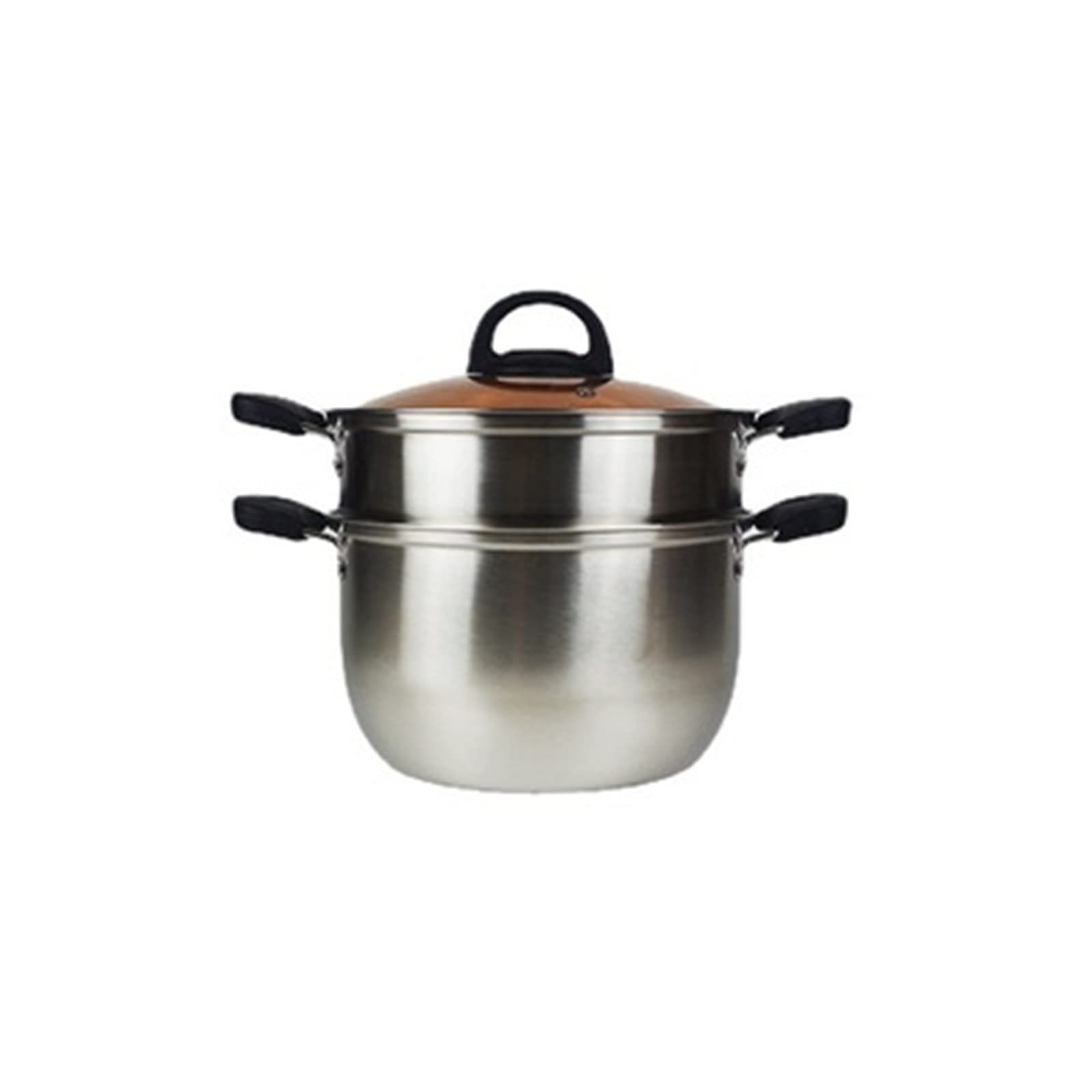 Pentola per cottura a vapore Pentola per cottura a vapore a Doppio Strato Pentola per cottura a vapore per Uso domestico Pentola per cottura a vapore addensata (Argento 26x25cm)