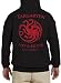 HBO's Game of Thrones Targaryen Fire and Blood Mens Black Zip-up Hoodie L
