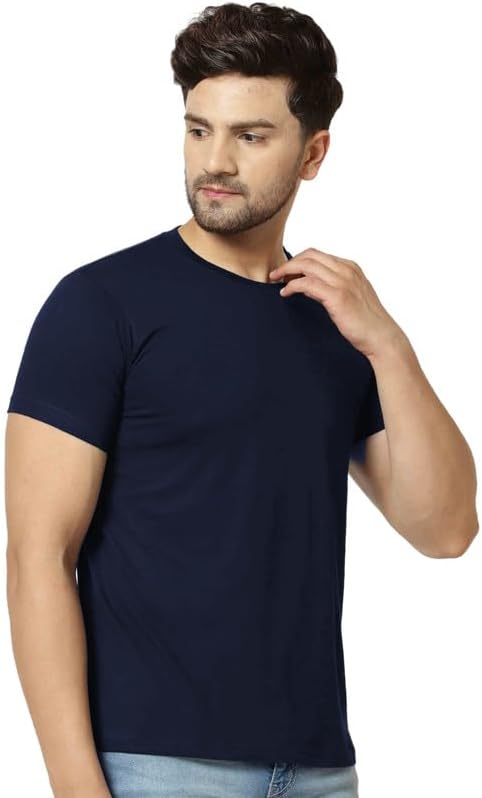 Solid Men's Round Neck Cotton Blend Half Sleeve Regular Fit T-Shirts