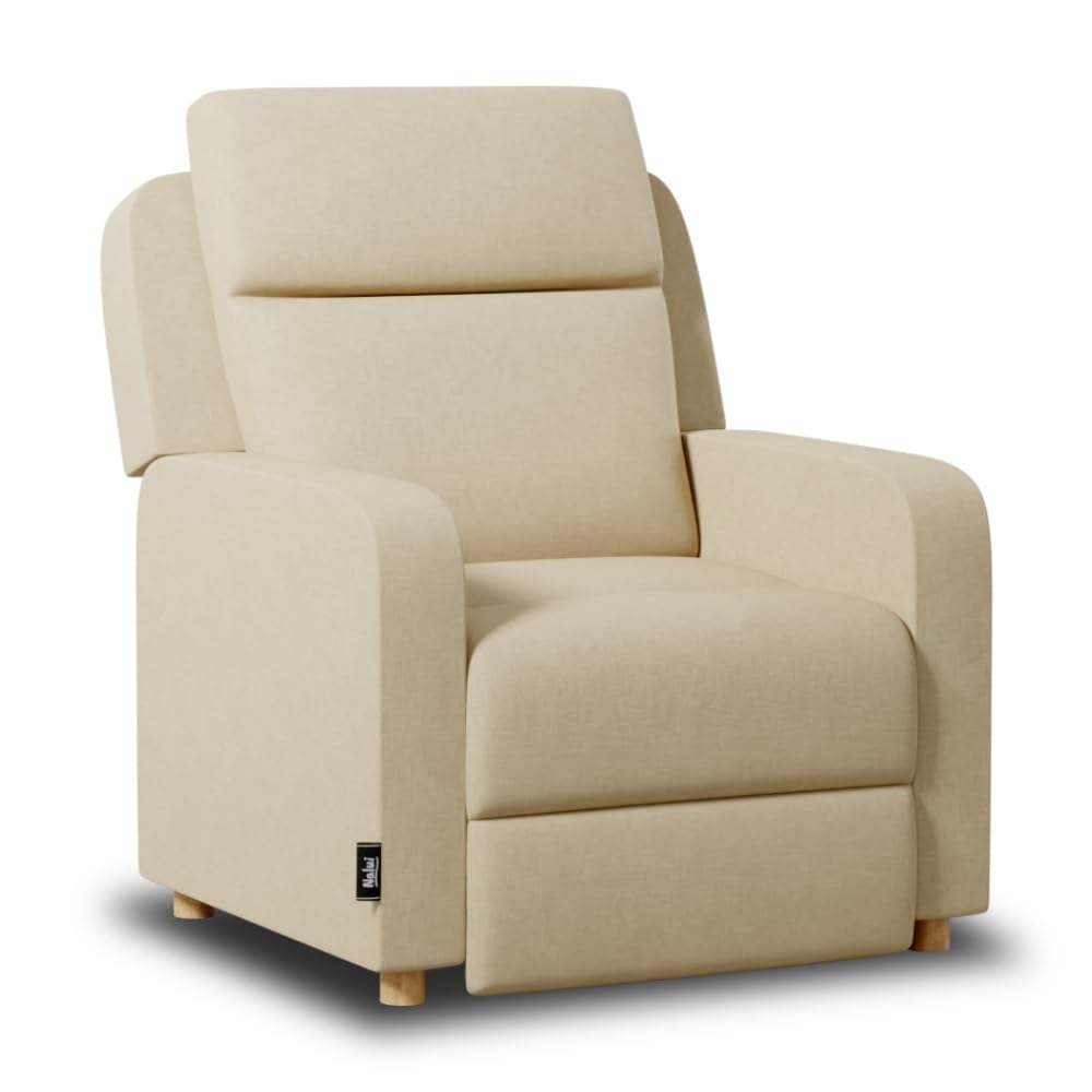 Nalui - Sillón Relax Reclinable One Fabric (77x87x95cm) con Apertura Push Manual y Estructura Reforzada. Sillón para el Salón Tapizado en Tela con Reclinación 160º Beig