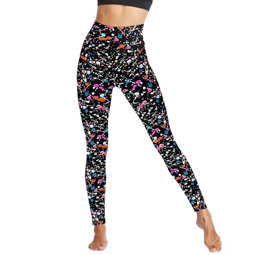 High Waisted Leggings for Women - No See Through Tummy Control Cycling Workout Yoga Pants with Pockets Reg & Plus Capri Small-Medium A-white