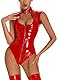 Sexy Body Damen Leder Kurze Cosplay Ärmellos Glänzend Strampler Offener Nachtwäsche Catsuit Party Latex Sexy Clubwear Jumpsuit Hautenge