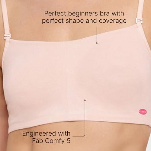 Image of Enamor Moulded Double Layer Front Women's Cotton Cami Bra - Detachable Slim Straps with Back Keyhole, Non Padded, Wirefree, High Coverage - A022