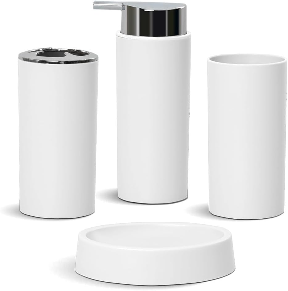 Bathroom Wash Set Mouthwash Cup Toothbrush Holder Soap Box Bathroom Four-Piece Set(D)