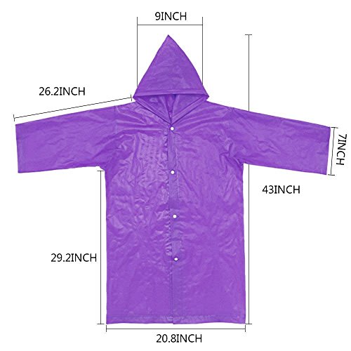 Raincoats for Kids Reusable Rain Ponchos with Hood and Sleeves Rain Coats for Boys and Girls3