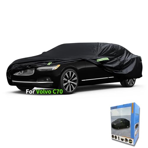 Image of Custom-Fit for Volvo Car Cover, Automobiles All Weather Waterproof, Car Cover All Weather Snowproof UV Protection Windproof Outdoor Full car Cover (for Volvo C70)