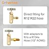 gohantee R1234YF Self-Sealing Can Tap Refrigerant Dispenser Valve Kit, Bottle Opener 1/2LH to 1/4 Male Connector with Dust Caps Fits for R134a R12 R22 Charging Hose 1/4 SAE 1/2, 5Pcs #2