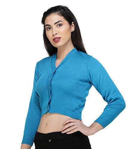 Image of Women Winter Wear V-Neck Full Sleeves Regular Fit Woollen Blouse