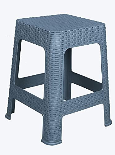 BRUSHFINCH Plastic Multipurpose Stool for Sitting Bathroom/Office/Kitchen/Living Room/Bathing Stool/Stool Chair for Office/Stool Chair/Sitting Stool/Chair Stool/Small Stool. (Grey)