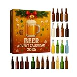 Beer Advent Calendar 2025, 24 Days Christmas Countdown Calendar, with 24 Beer Bottle 2D Acrylic Xmas Ornaments, Beer Wine Adult Advent Calendars, Surprise Christmas Gifts for Men Dad (Beer)