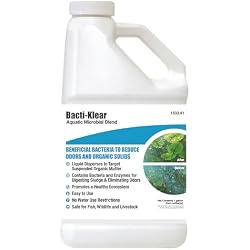 Bacti-Klear Aquatic Microbial Blend –1 gal of powerful beneficial bacteria for ponds & lakes; eliminates muck, sludge, & odors. Safe for fish, pets, and wildlife. Easy-to-use for clear, healthy water.
