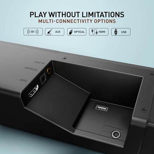 Image of Panasonic 600W 5.1 Ch Sound Bar with 3D Surround Sound Speaker System, Dolby Digital Plus Touch Control,BT 5.3, USB,HDMI ARC,Optical,Aux with Remote Control (SC-HTS600GWK, Black)