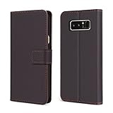 BENTOBEN Galaxy Note 8 Case,Samsung Galaxy Note 8 Wallet Case, Flip Kickstand Genuine Leather Credit Card Holder Cash Pocket Protective Cell Phone Case for Samsung Galaxy Note 8, Brown