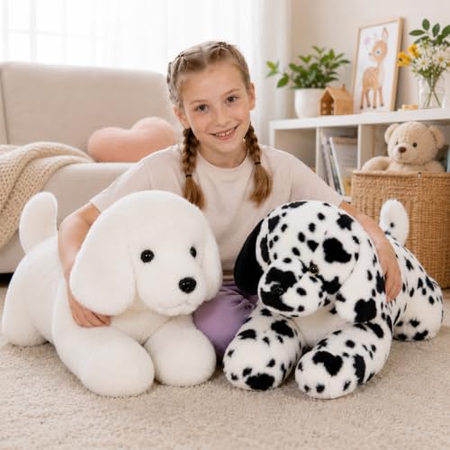 Image of BENINY 31.5 inch Large Dalmatian Stuffed Animal, Spotted Dog Plush Pillow | Giant Plush Toy Gift for Dog Lovers
