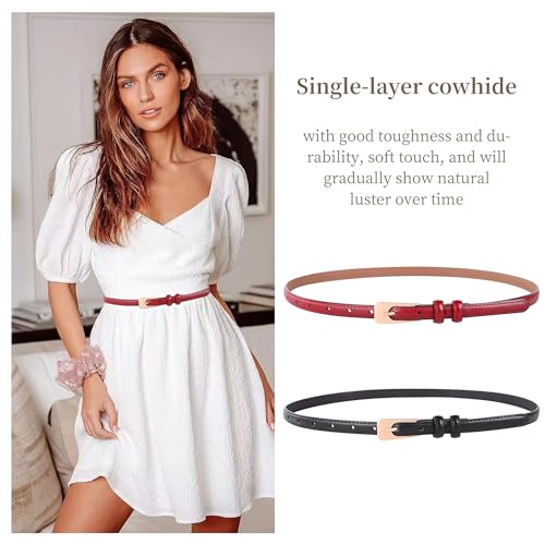 Women Leather Belt Casual Fashion ladies Skinny Belt for Jeans Coats Pant Dress Waist Belt with Gold Buckle4