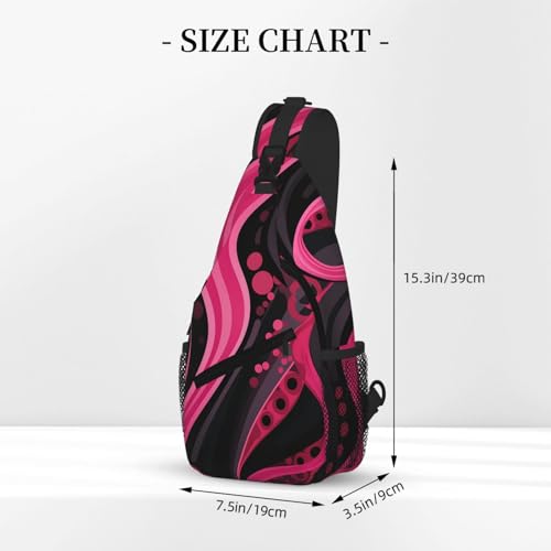 Mochila bandolera cruzada unisex con estampado abstracto miniatura 3