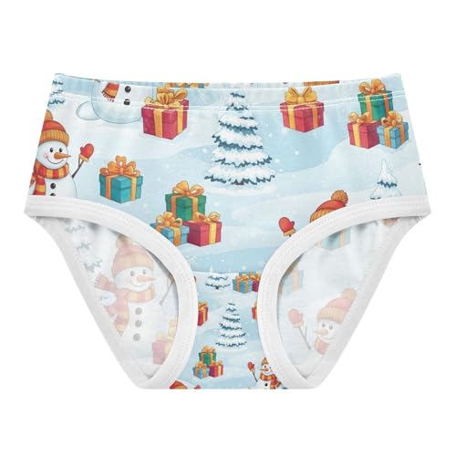 Snowmen Hats Scarves Underwear Girls, Toddler Girl Panties, Girls' Cotton Brief Underwear, 2–8 Years