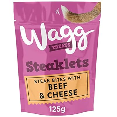 Wagg Steaklets Beef & Cheese Dog Treats 125g, pack of 7