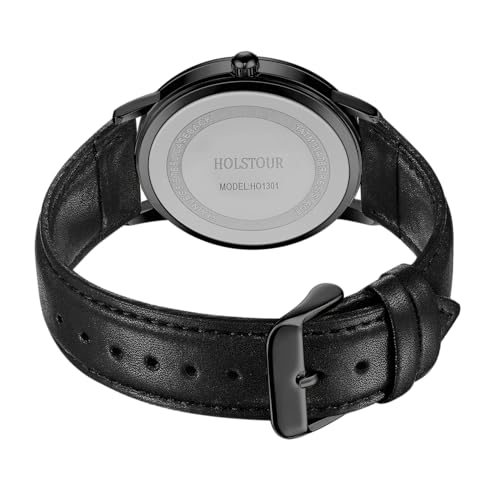 Image of HOLSTOUR Watches for Men Minimalist Fashion Business Wrist Watch Analog with Leather Strap