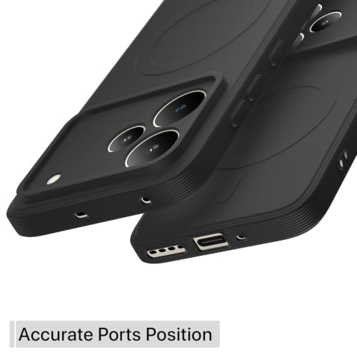 Image of Pikkme Back Cover for Realme P4 Pro 5G Soft Matte Silicone Mag-Safe Design (Mag-Safe Not Support) Camera Protection | Slim Fit Bumper Cover (Black)