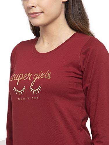 Image of Claura Women Cotton Solid Top & Pyjama Set