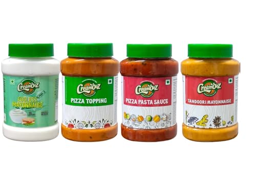Creamooz Ready to Eat Mayonnaise Kit | Combo of Mayonnaise, Pizza Topping, Pizza Pasta Sauce, Tandoori Mayo (Each 270gm) | For Pizza, Burgers, Hot Dogs | Seasoning & Dipping Sauce | Pack of 4 (B0D841WV4X) Amazon Price History, Amazon Price Tracker