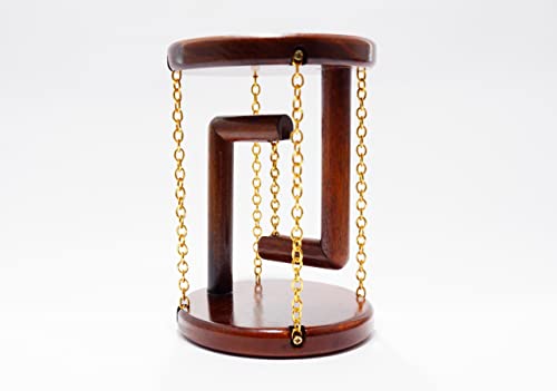 Image of Tolas India Tensegrity New Year Gift for Home & Office Decor, Made with Solid Sheesham Wood, Showpiece, Light Weight, Table Top, Vintage Brown Surface