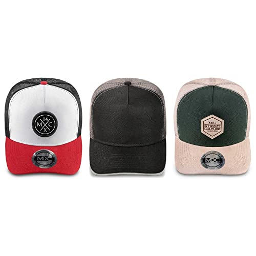 Kit 3 Bonés MXC BRASIL Aba Curva Snapback Básico Telinha Trucker Truck 05