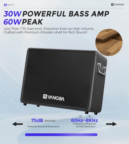 Image of Vangoa 30W Bass Amp Portable 8 inch Speaker for Home Practice, Small Room Jams