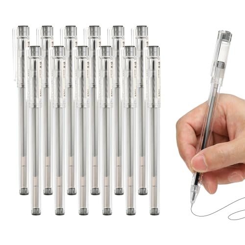 Bolígrafos de gel azul 0.5 mm, pack de 12 unidades