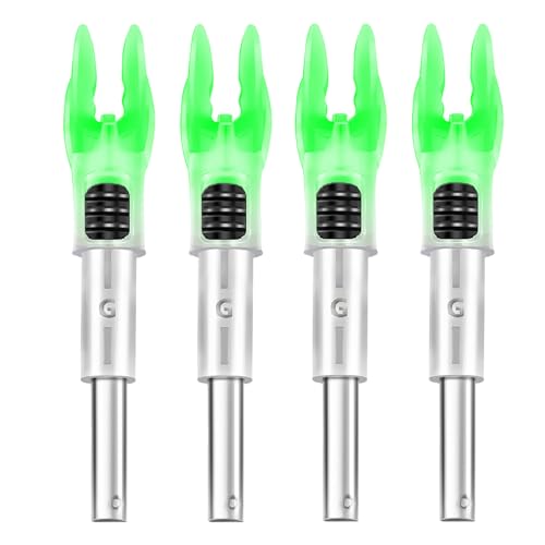 DEEPOWER 4/9 PCS G Lighted Nocks for Arrows .165 .204 .233 .244 .246 inch Inside Diameter with X,H,S,GT Bushings LED Lighted Nock and ON/Off Switch for Archrey Hunting