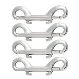 PACKOVE 4 Pcs Heavy Duty Double Ended Bolt Snap Hooks Metal Long Snap Clips for Industrial Use and Outdoor Gear