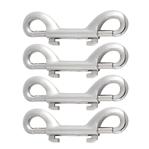PACKOVE 4 Pcs Heavy Duty Double Ended Bolt Snap Hooks Metal Long Snap Clips for Industrial Use and Outdoor Gear