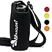 VIVAGLORY Neoprene Water Bottle Sling, Water Bottle Holder for Walking & Running, Carrier with Adjustable Shoulder Strap, Crossbody & Over The Shoulder for Waterbottle, L, Black