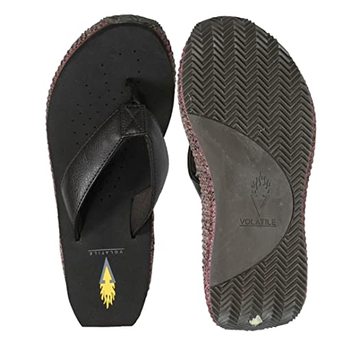 Image of Volatile Island Wedge Sandals for Women Featuring Slip-On Thong Platform Style with EVA Insole and Rubber Outsole