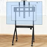 TUDULY Mobile TV Stand with Media Shelf