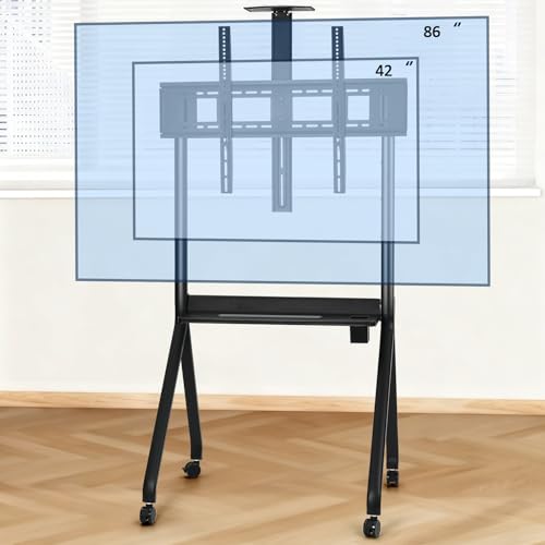 Soporte móvil para pantallas 42-86 pulgadas ajustable miniatura 1